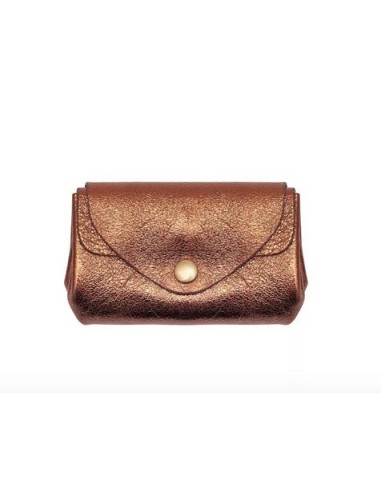 Porte-monnaie SUZIE croûte de cuir vachette métal