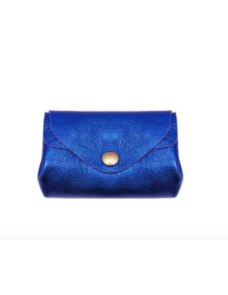 Porte-monnaie SUZIE croûte de cuir vachette métal