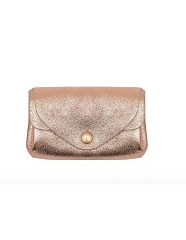 Porte-monnaie SUZIE croûte de cuir vachette métal