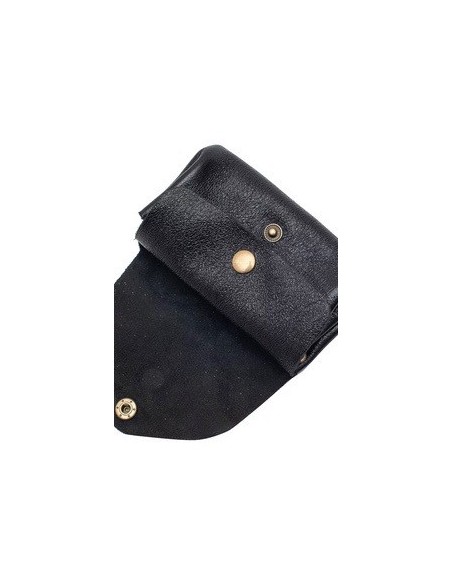 Porte-monnaie SUZIE croûte de cuir vachette métal