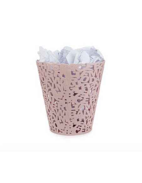 Corbeille à papier,Lettres,rose,plastique